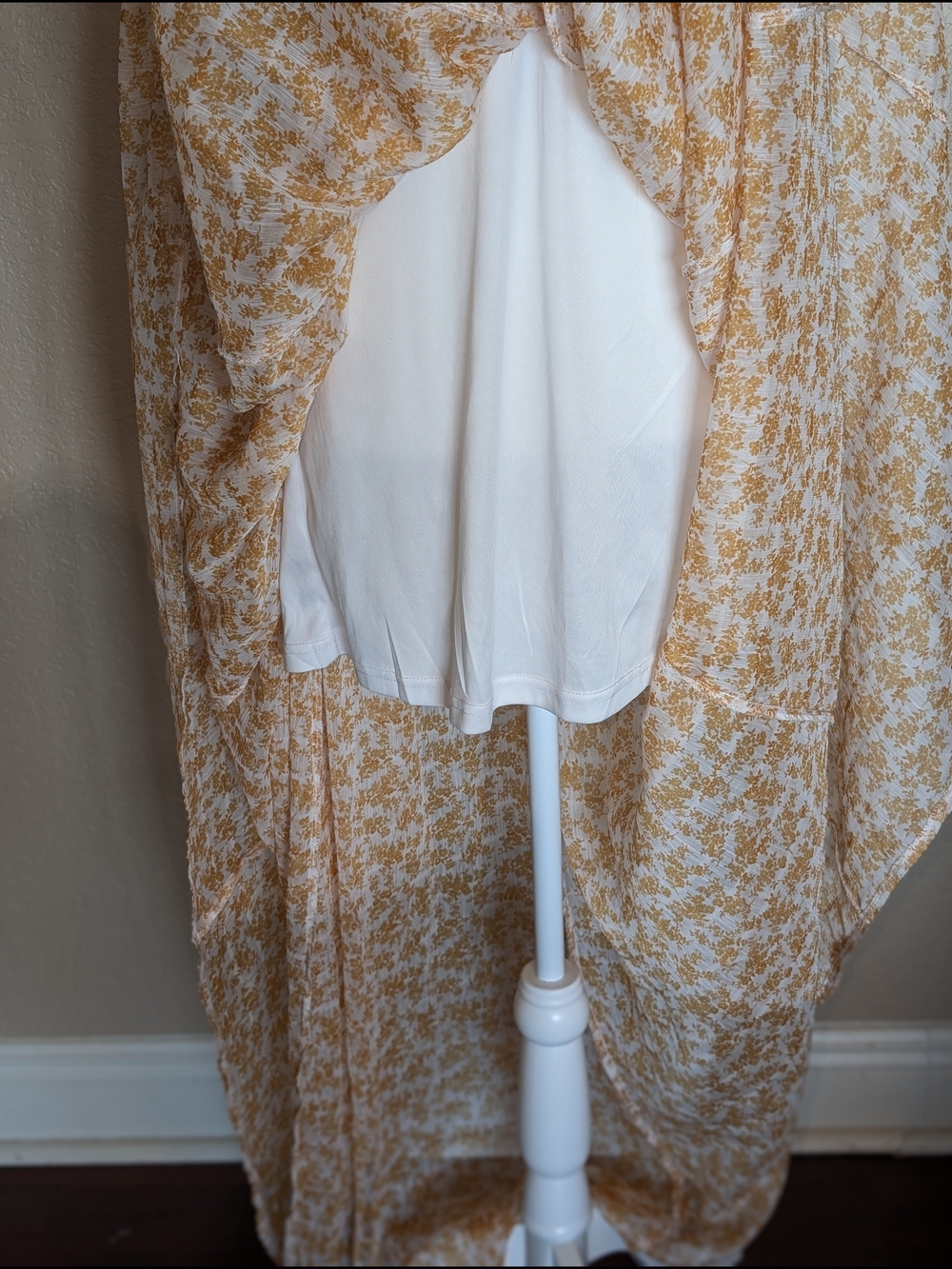Floral Yellow V-Neck Maxi Dress - Sleeveless Summer Dress - Picture 8 of 8